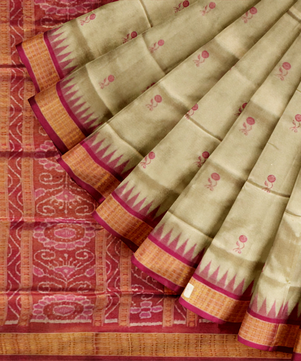 Dark vanilla flirt silk handloom sonepur saree