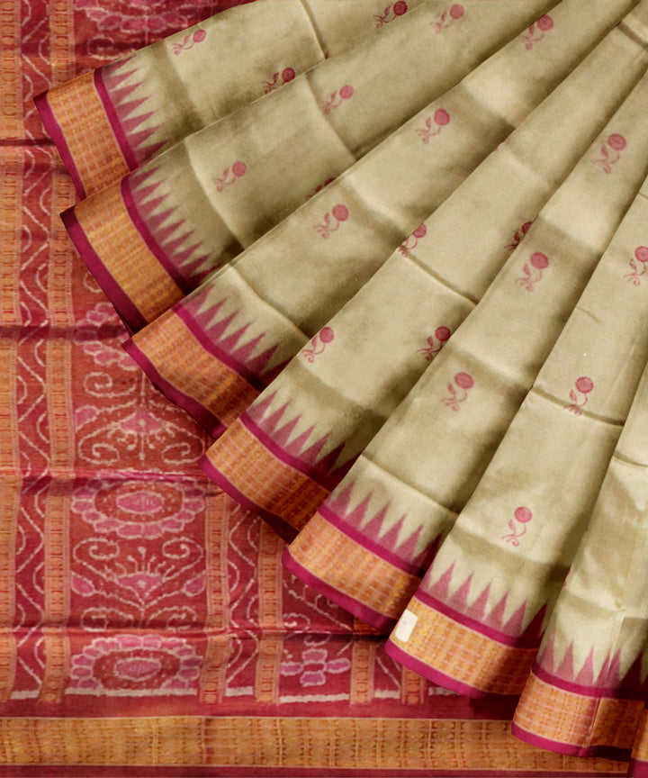 Dark vanilla flirt silk handloom sonepur saree