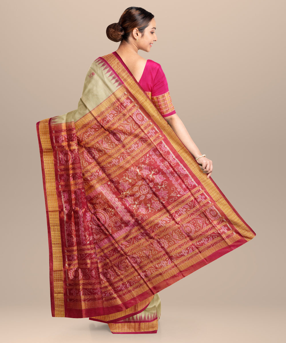 Dark vanilla flirt silk handloom sonepur saree