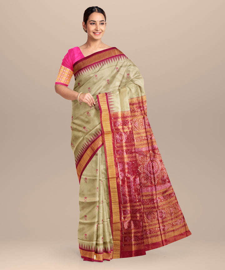 Dark vanilla flirt silk handloom sonepur saree