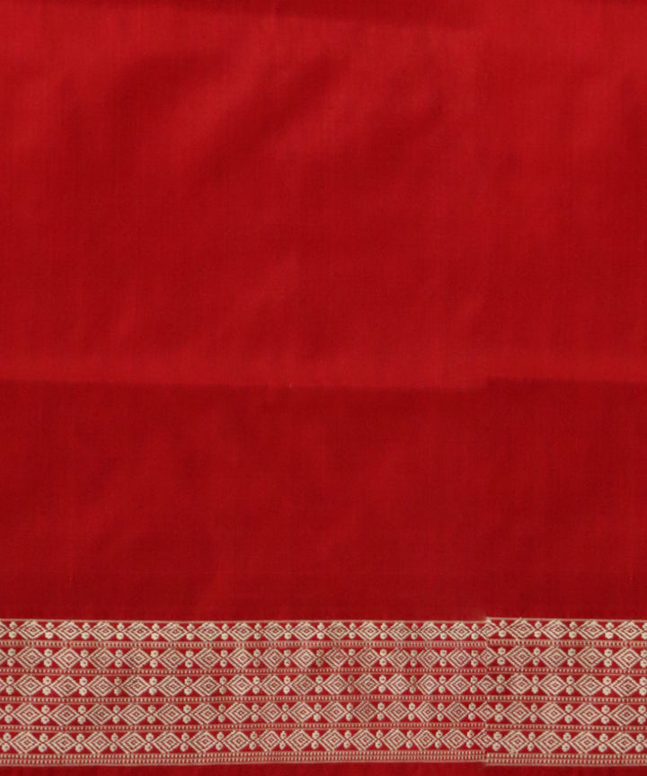 Beige maroon silk handloom sambalpuri saree