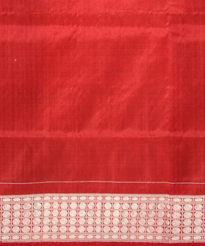 Cyan green carmine silk handloom sambalpuri saree