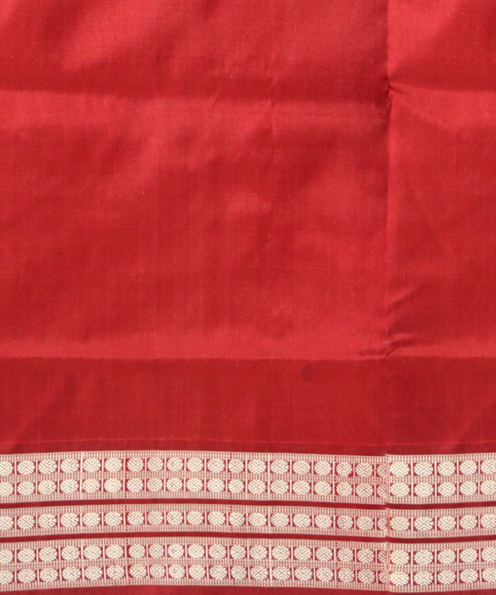 Multicolor light green carmine silk handloom sambalpuri saree