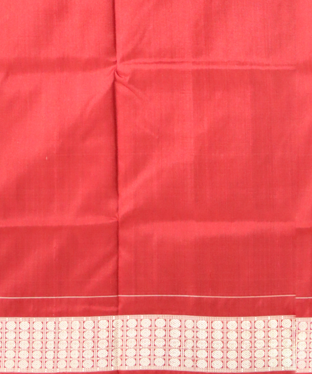 Multicolor carmine handloom silk sambalpuri saree