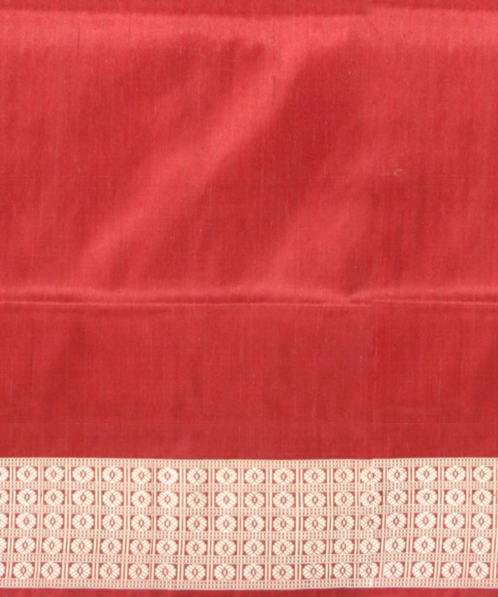 Multicolor carmine silk handloom sambalpuri saree