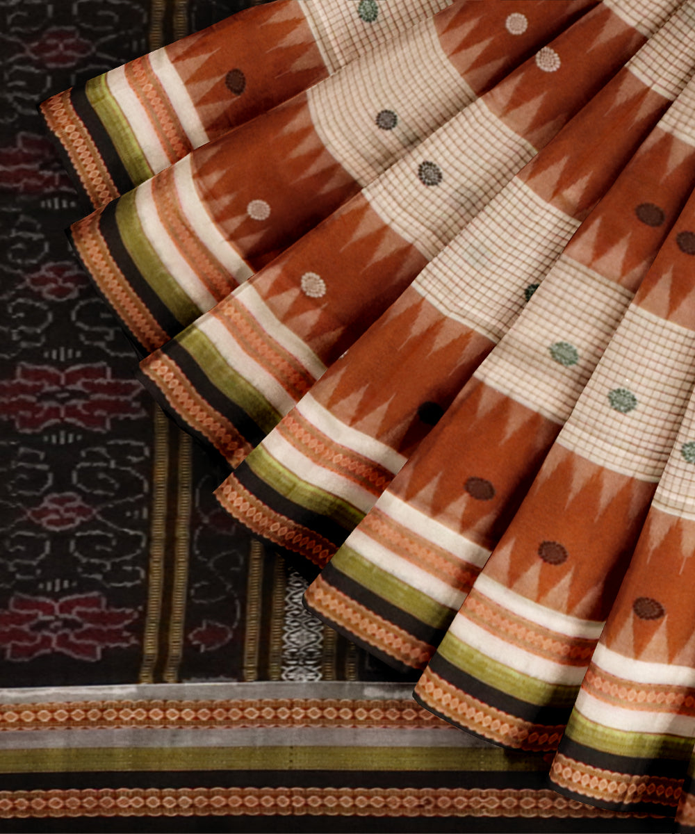 Multicolor black cotton handloom sonepur saree