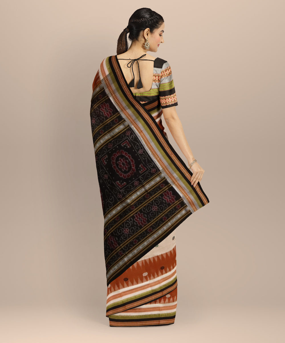 Multicolor black cotton handloom sonepur saree