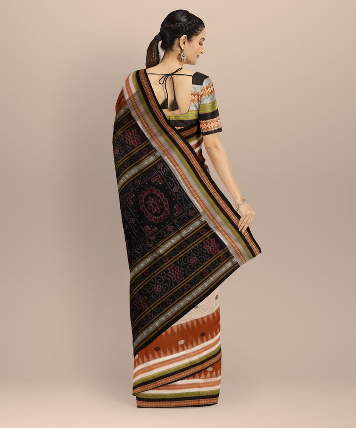 Multicolor black cotton handloom sonepur saree