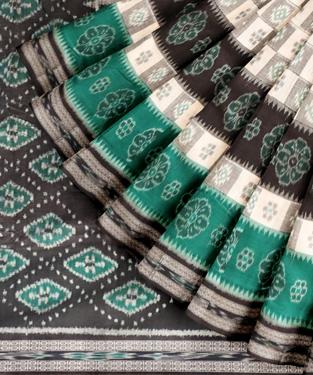 Multicolor black nuapatna handloom cotton saree