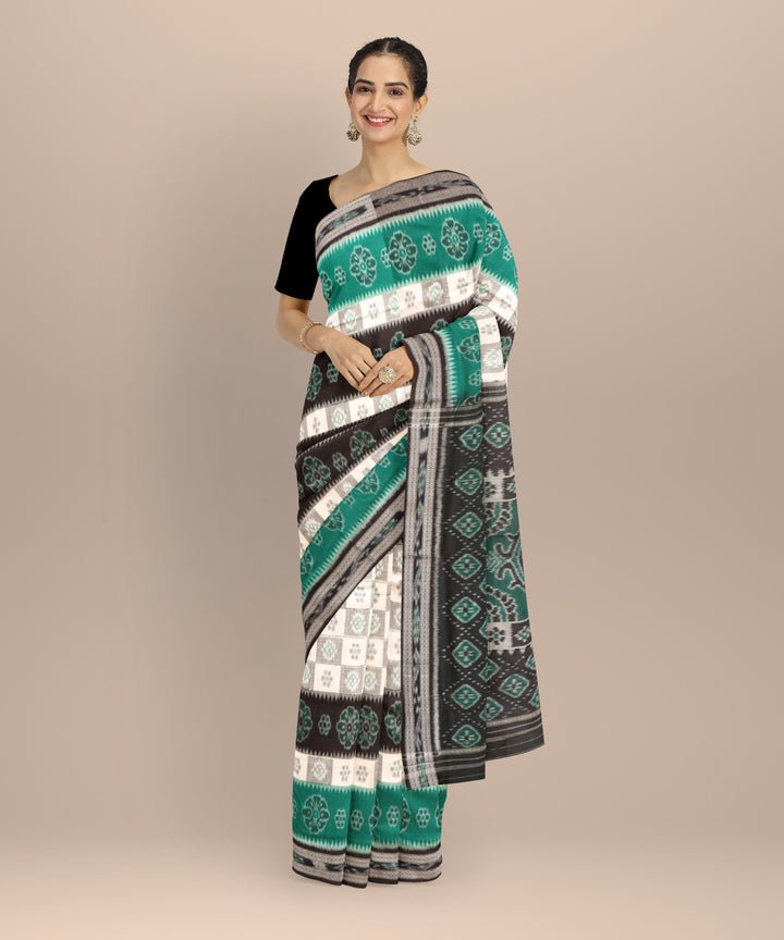 Multicolor black nuapatna handloom cotton saree