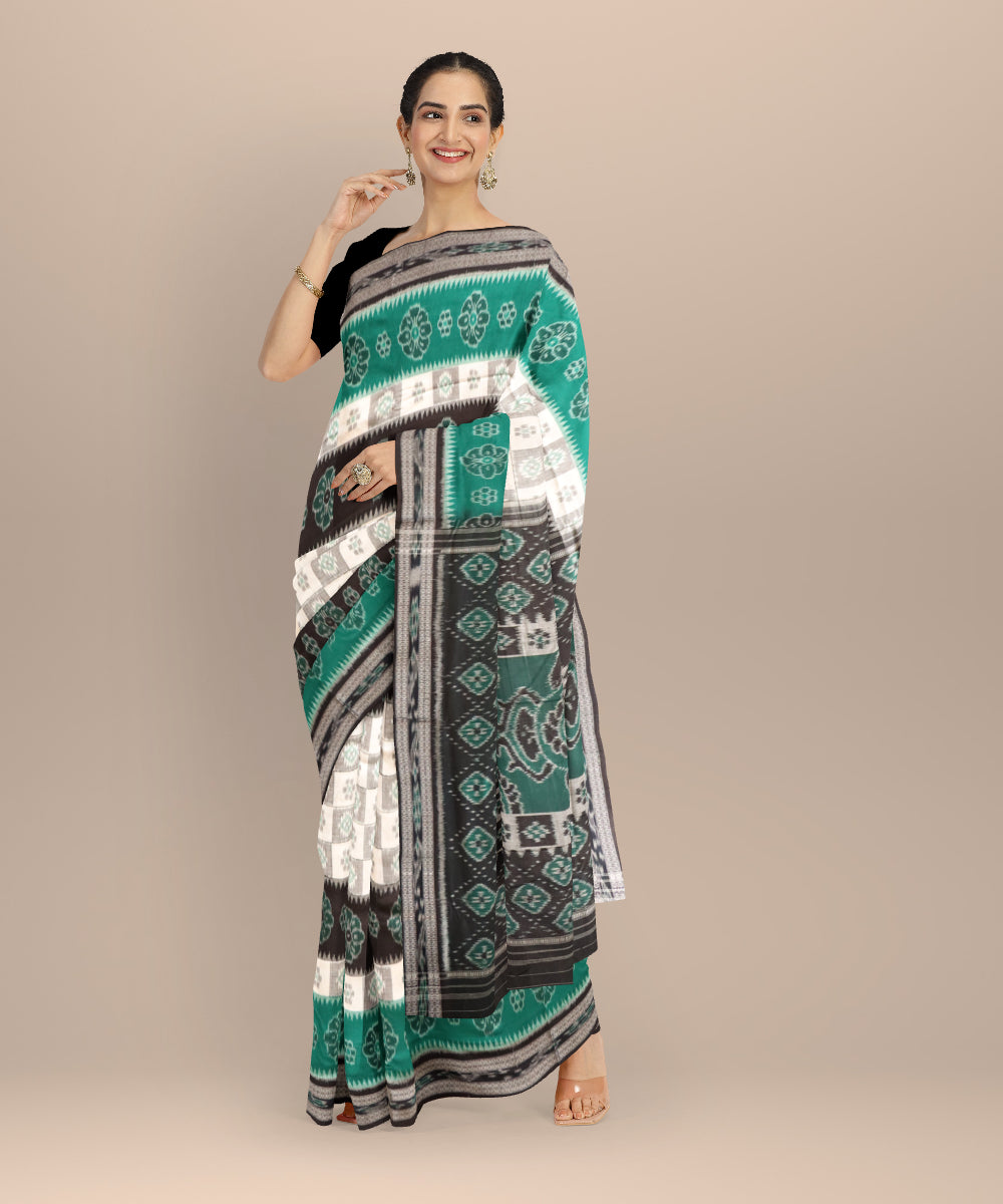 Multicolor black nuapatna handloom cotton saree