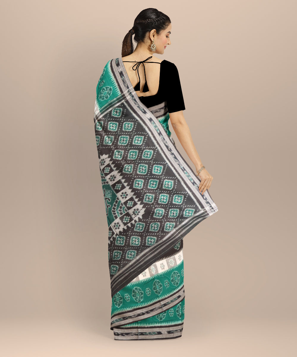 Multicolor black nuapatna handloom cotton saree