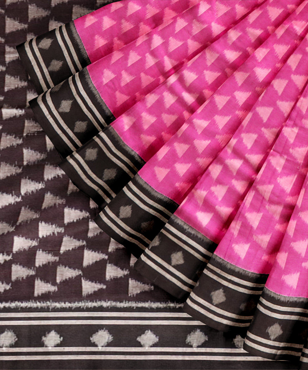 Purple black cotton handloom nuapatna saree