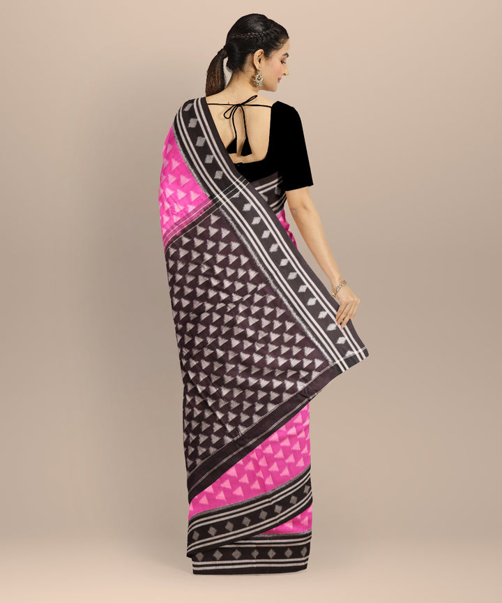 Purple black cotton handloom nuapatna saree