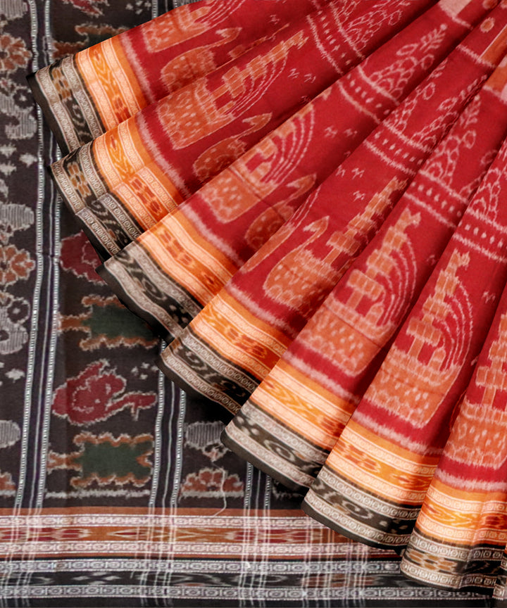 Multicolor black handloom cotton nuapatna saree