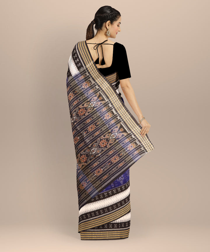 Multicolor black cotton handloom nuapatna saree