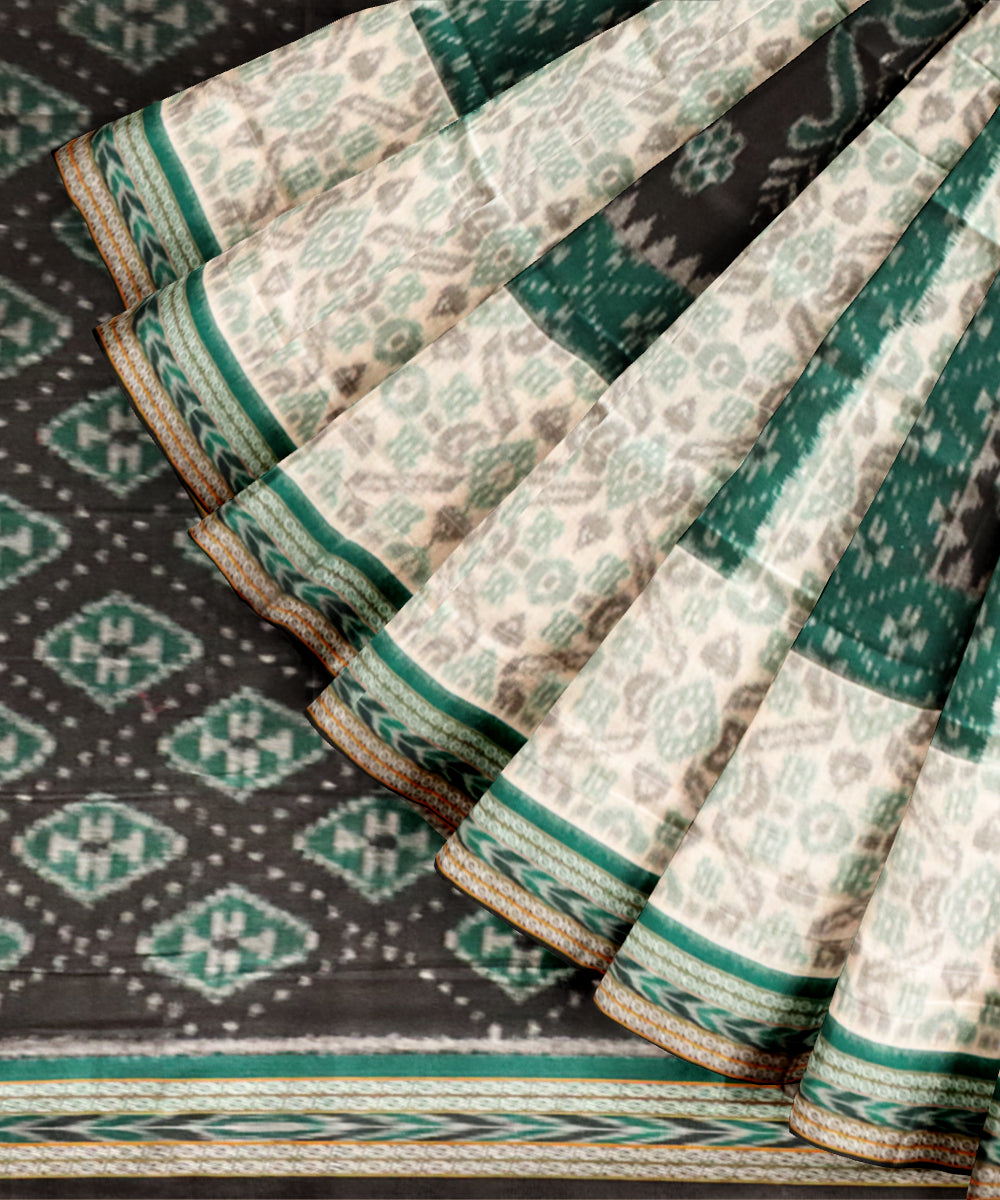 White black cotton handloom nuapatna saree