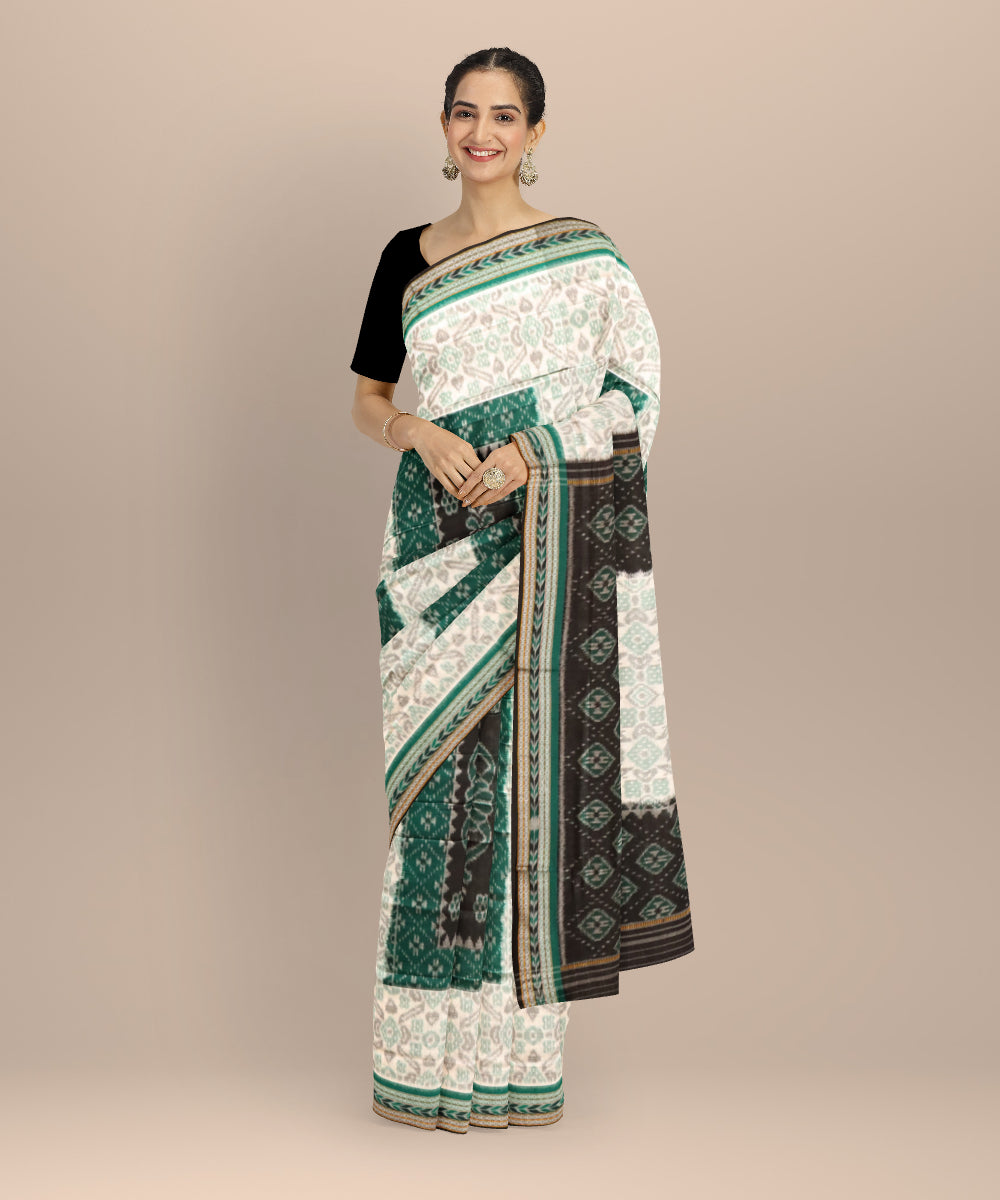 White black cotton handloom nuapatna saree