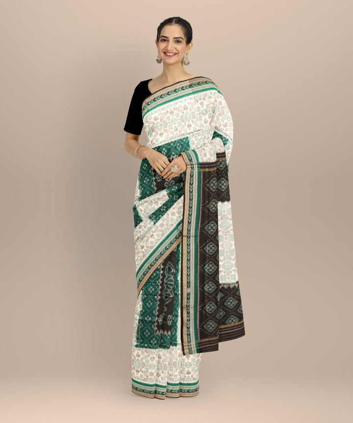 White black cotton handloom nuapatna saree