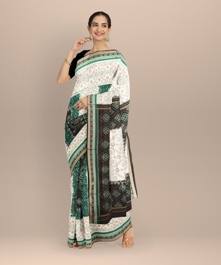 White black cotton handloom nuapatna saree