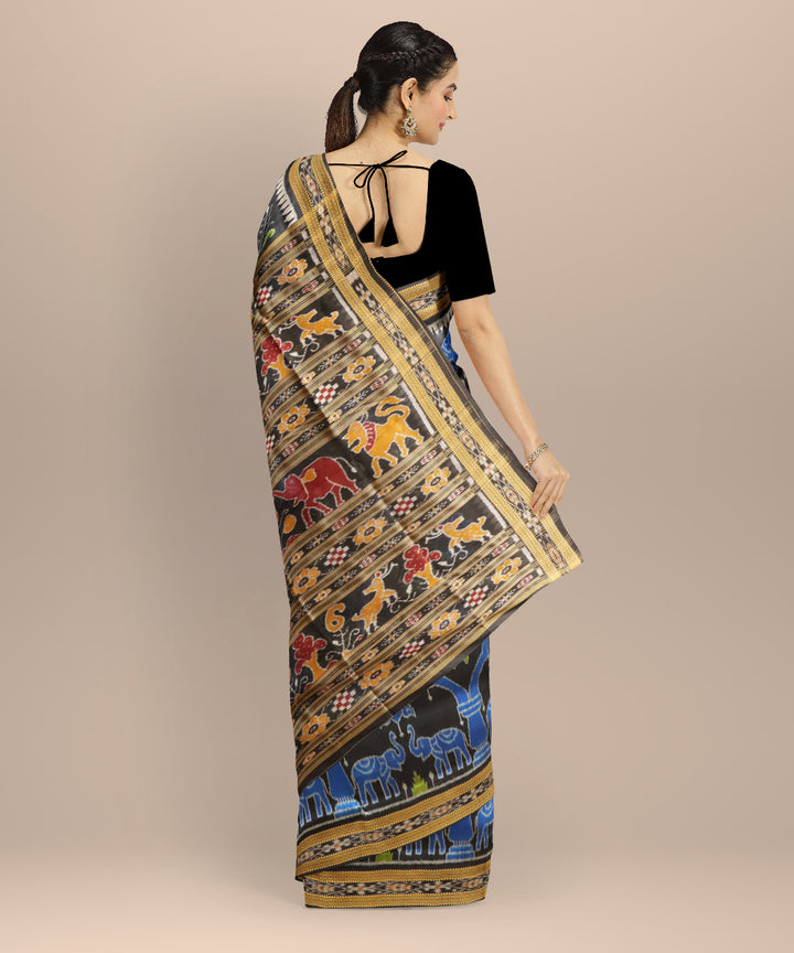 Black black silk handloom khandua saree