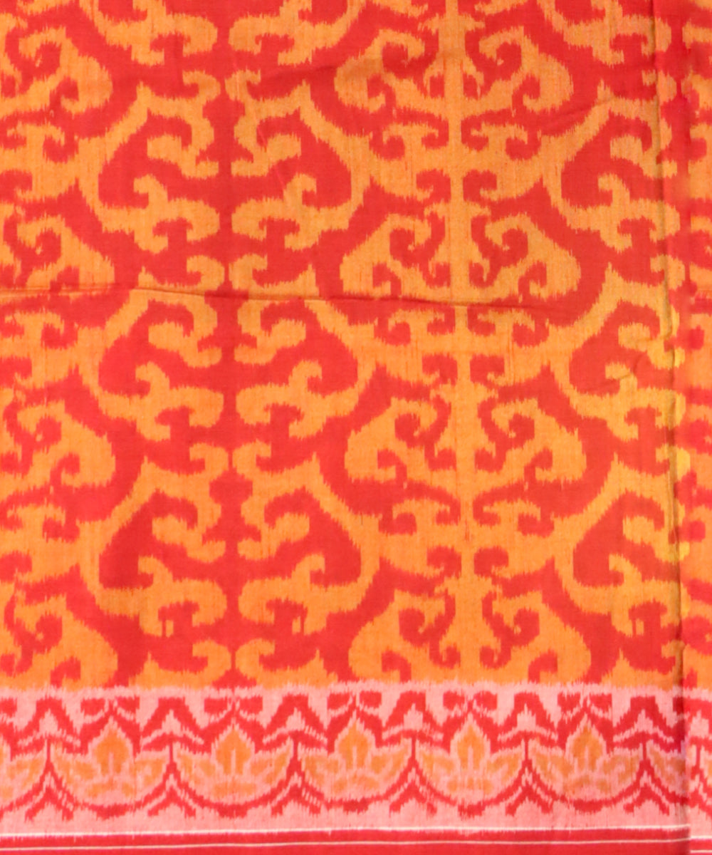 Dark green dark red cotton handloom sambalpuri saree