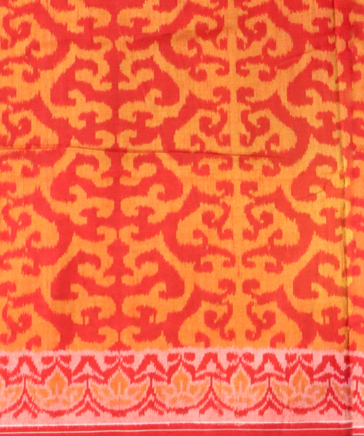 Dark green dark red cotton handloom sambalpuri saree