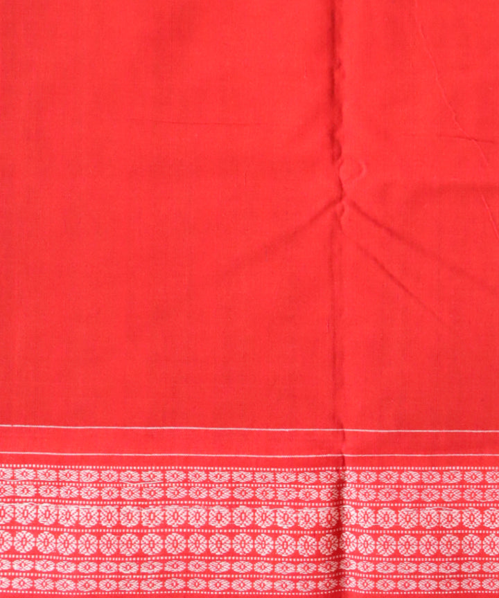 Brown dark red handloom cotton sambalpuri saree