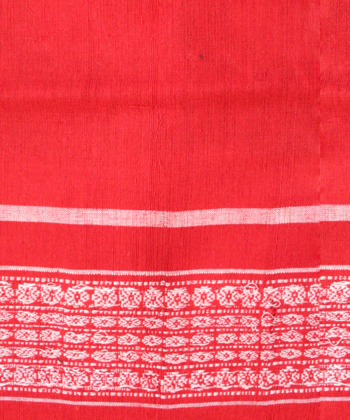 Grey dark red cotton handloom sambalpuri saree