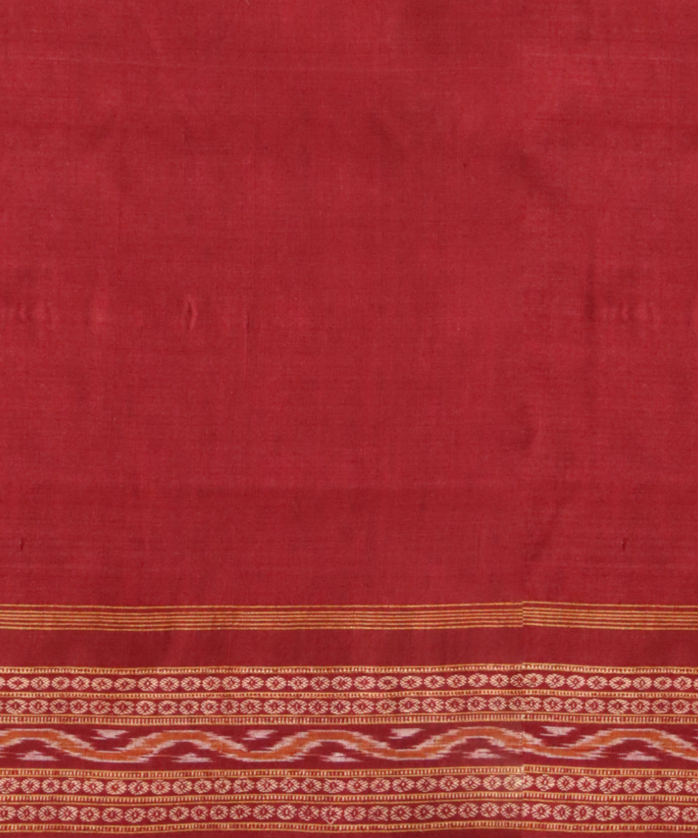 Maroon maroon cotton handloom sambalpuri saree