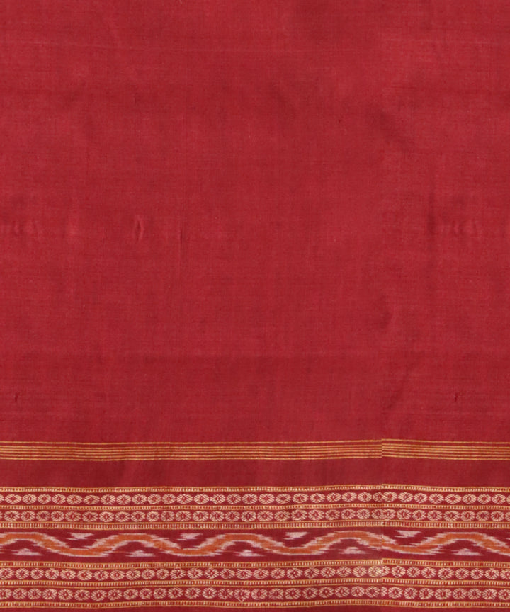 Maroon maroon cotton handloom sambalpuri saree