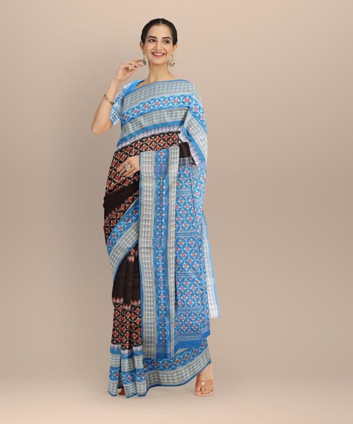 Black denim cotton handloom sambalpuri saree