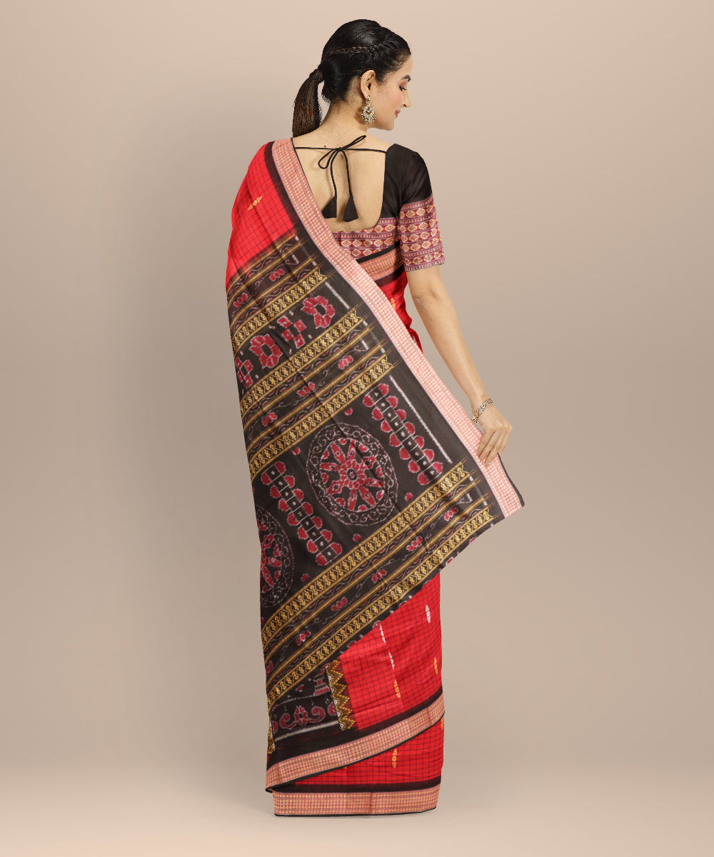 Multicolor black handloom cotton sambalpuri saree