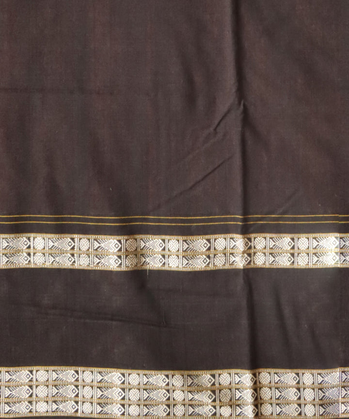 Orange black cotton handloom sambalpuri saree