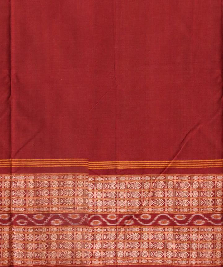 Orange black bean handloom cotton sambalpuri saree