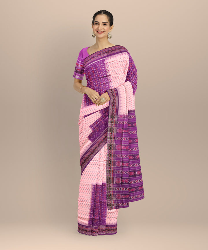 Multicolor deep liac cotton handloom sambalpuri saree