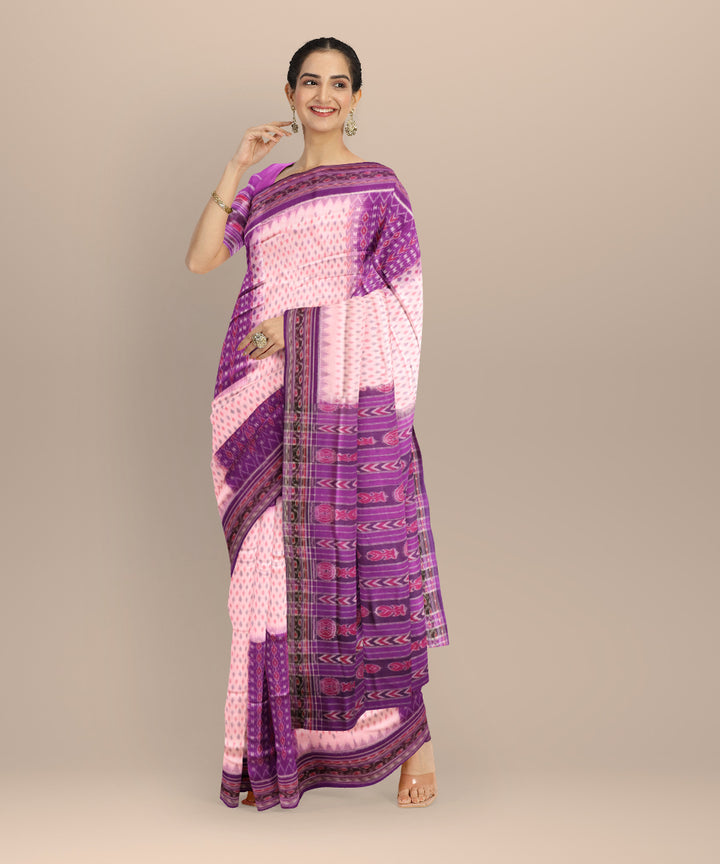 Multicolor deep liac cotton handloom sambalpuri saree