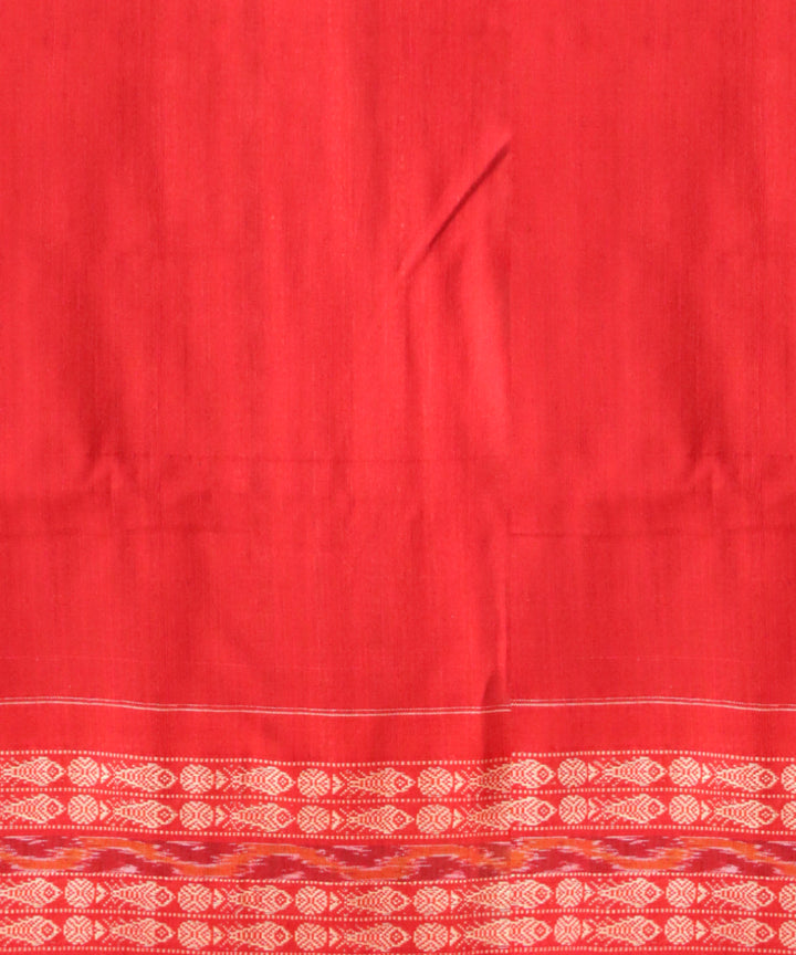 Brown dark red cotton handloom sambalpuri saree
