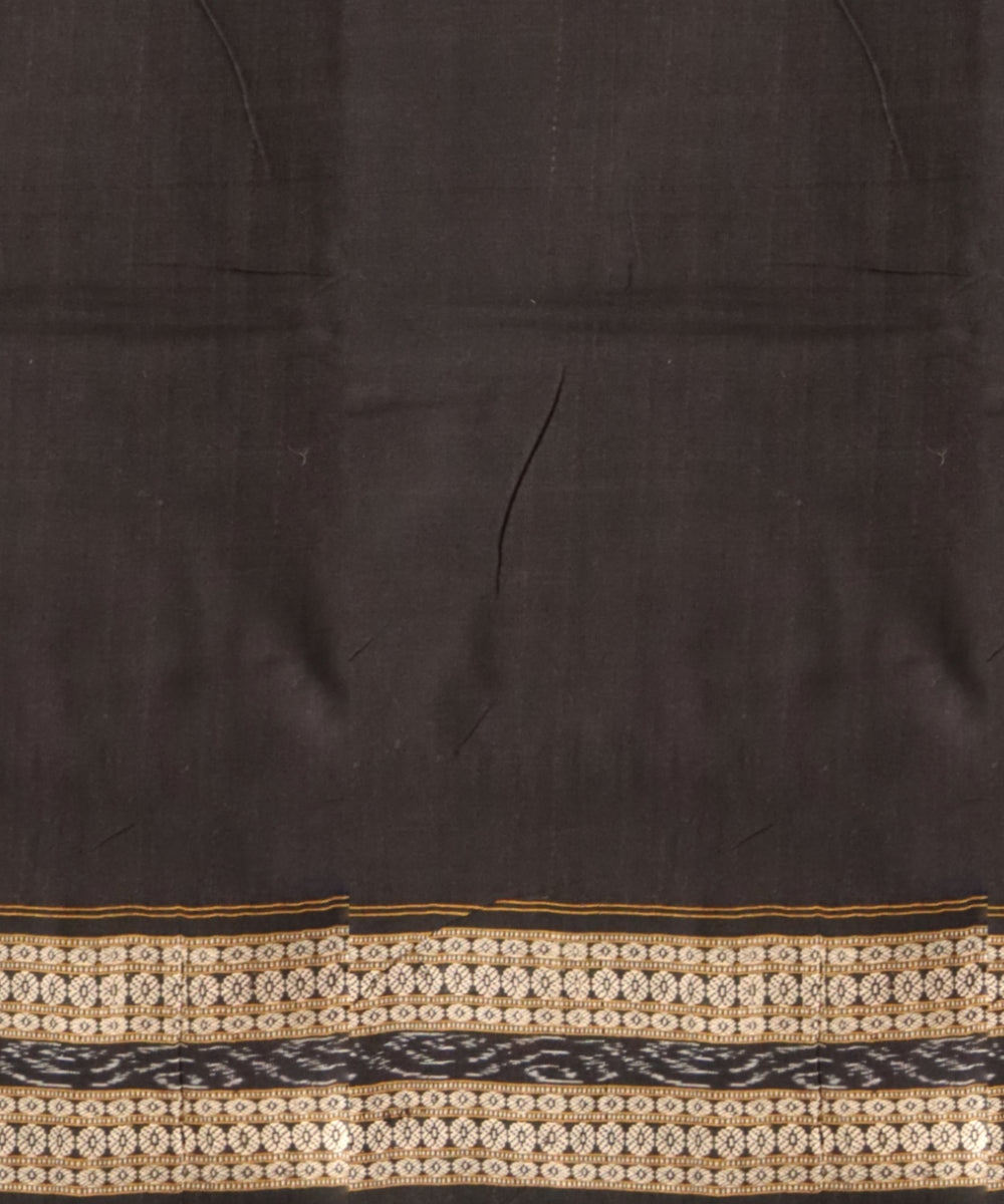 Multi color black handloom cotton sambalpuri saree
