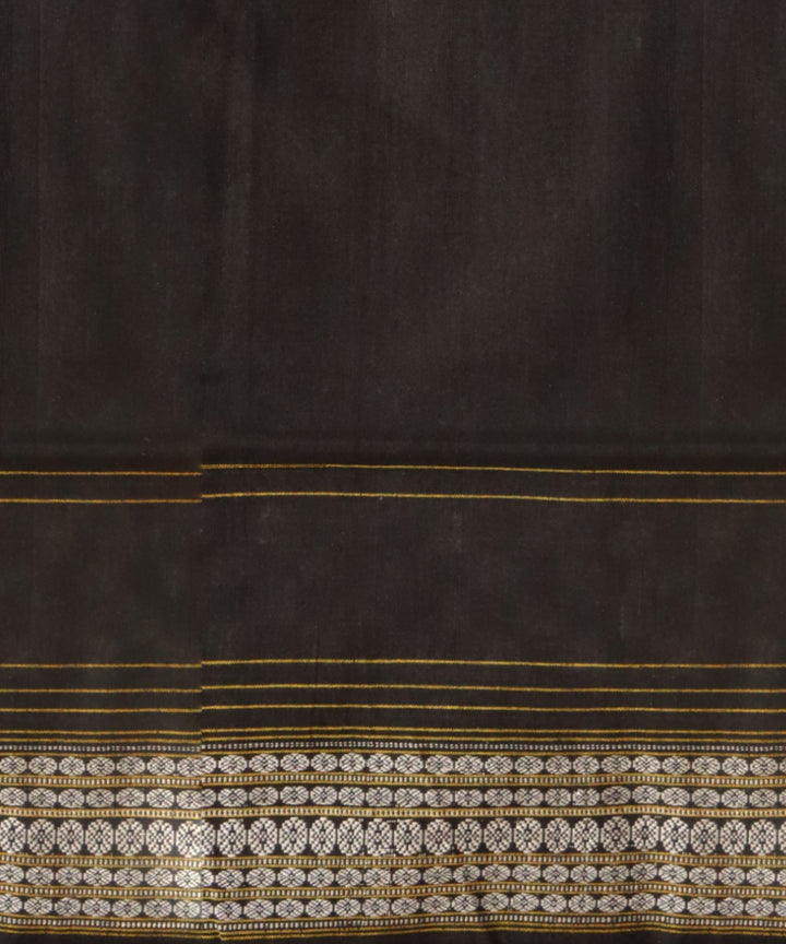 Beige black cotton handloom sambalpuri saree