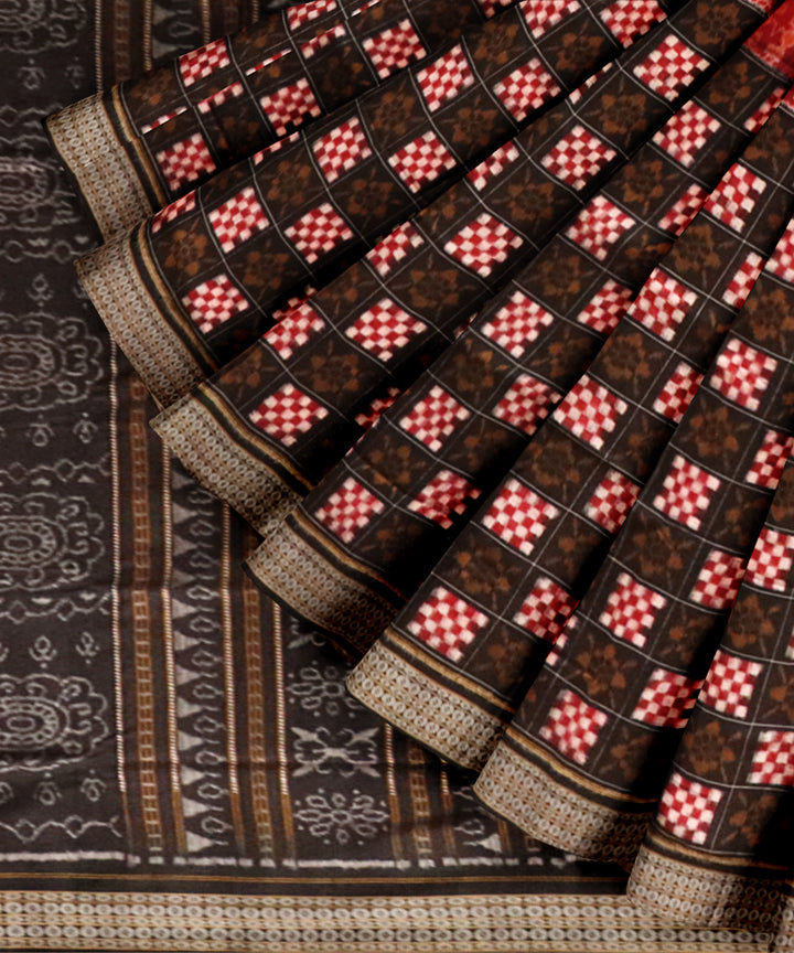 Multicolor black sambalpuri handloom cotton saree