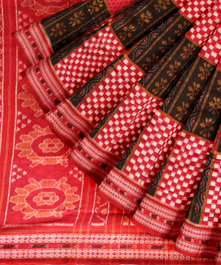 Multicolor black cotton handloom sambalpuri saree