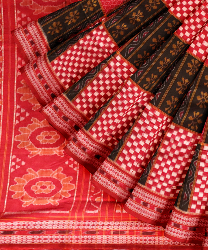 Multicolor black cotton handloom sambalpuri saree