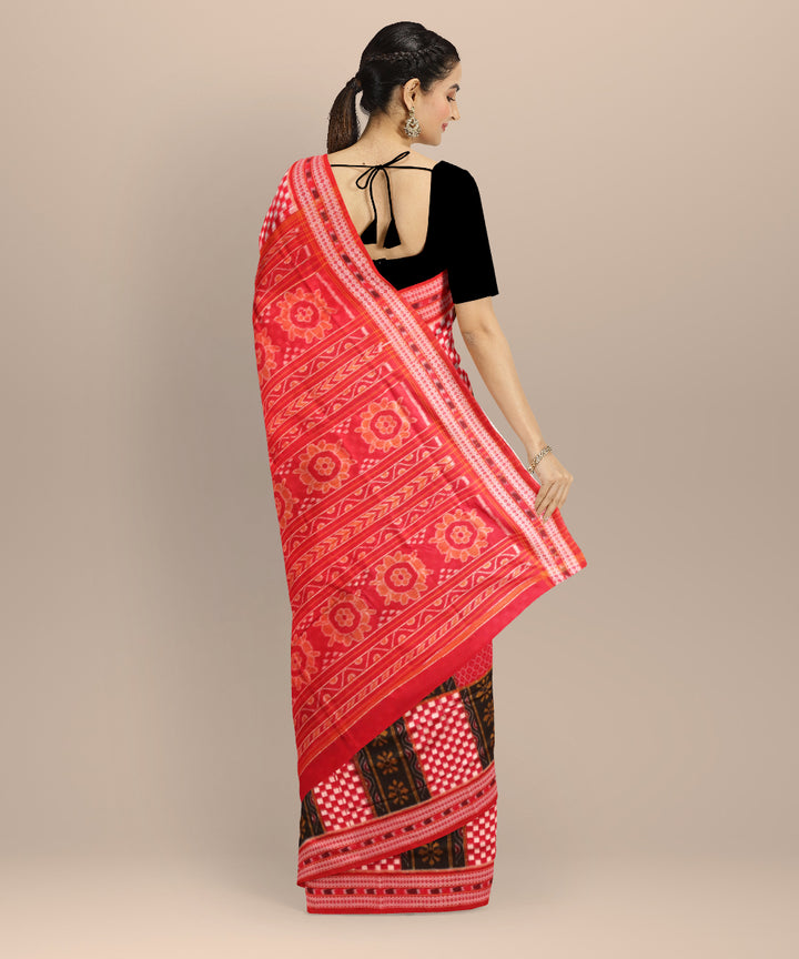 Multicolor black cotton handloom sambalpuri saree