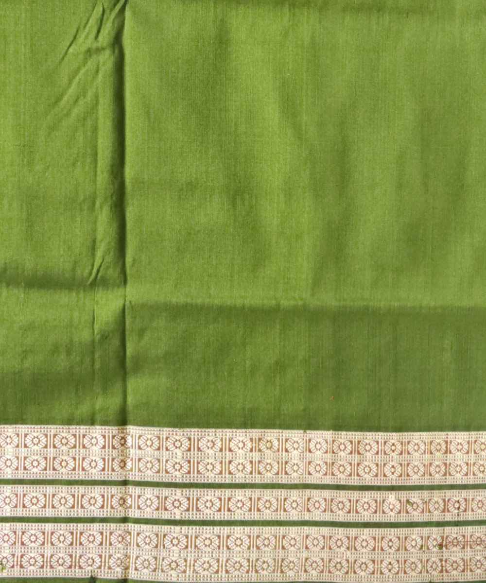 Red dark olive green silk handloom sambalpuri saree