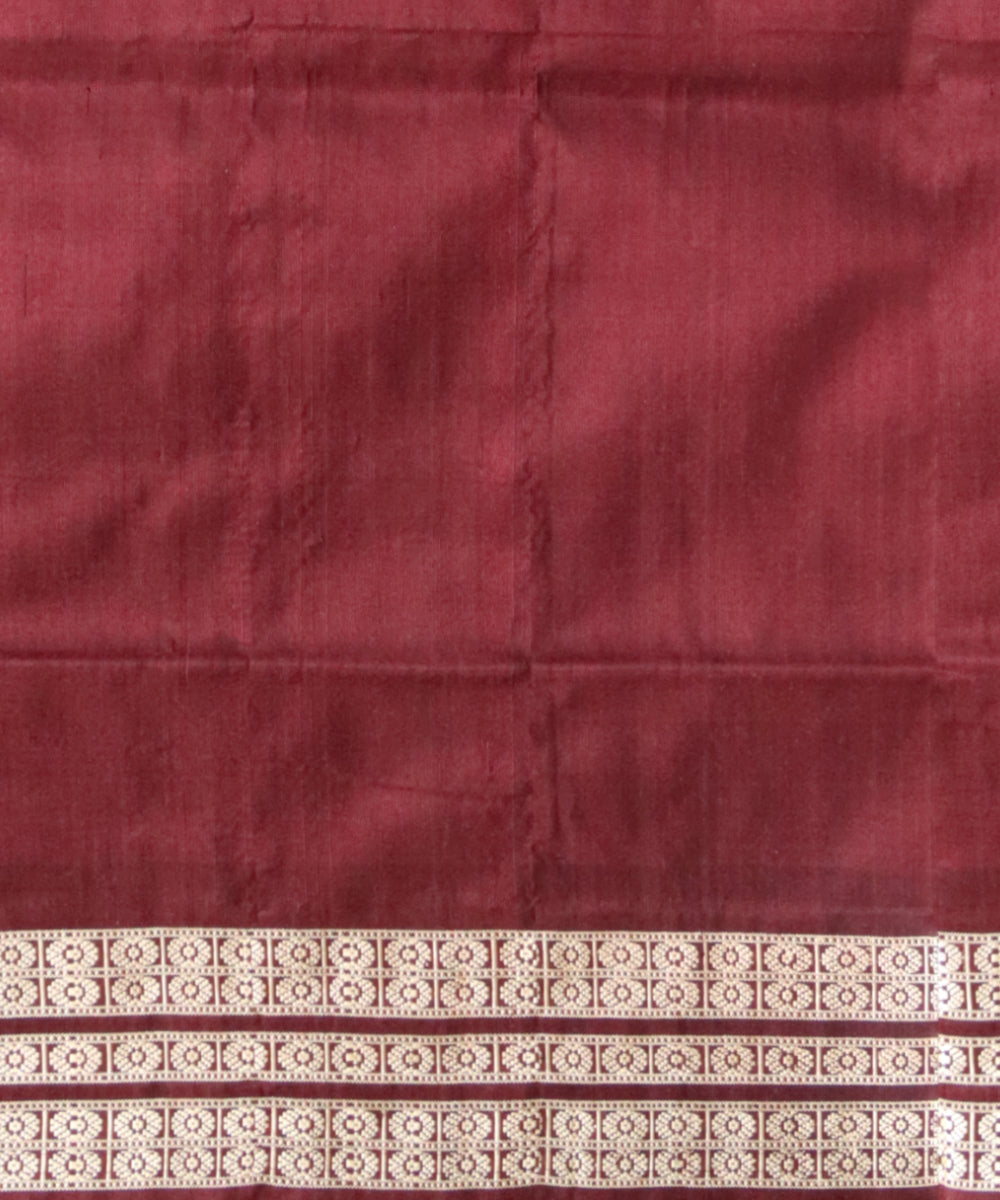 Red black bean silk handloom sambalpuri saree