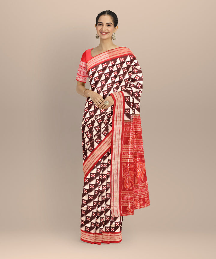 Black dark green silk handloom sambalpuri saree