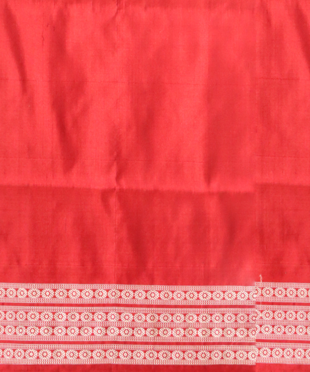 Multicolor dark red handloom sambalpuri silk saree