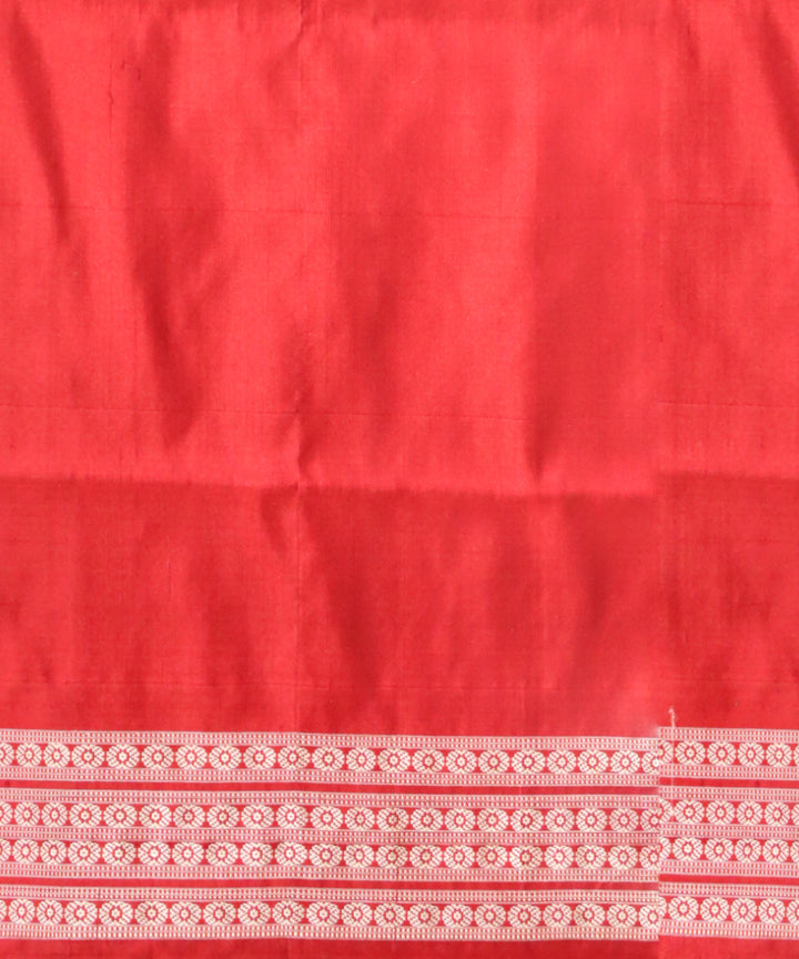 Multicolor dark red handloom sambalpuri silk saree