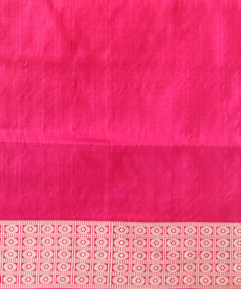 Dark green fashion fuchsia silk handloom sambalpuri saree